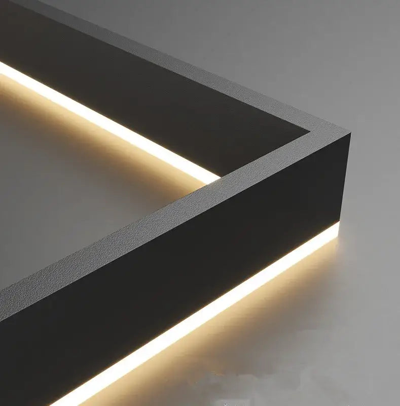 Modern black geometric led ceiling chandelier for living room