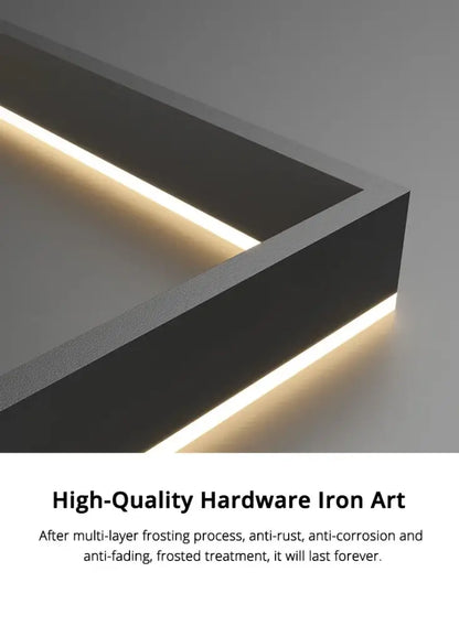 Modern black geometric led ceiling chandelier for living room