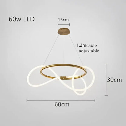 Modern gold nordic hose led ceiling chandelier for living room