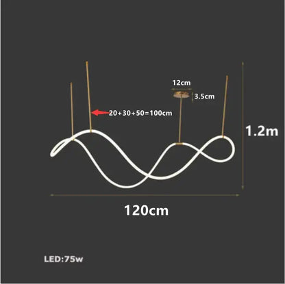 Modern gold nordic hose led ceiling chandelier for living room