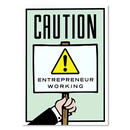 DecorBites™ "Dollar Millionaire Motivational Cartoon Canvas Wall Art"
