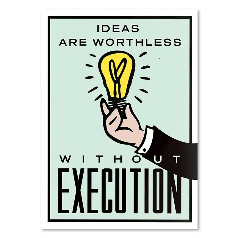 DecorBites™ "Dollar Millionaire Motivational Cartoon Canvas Wall Art"