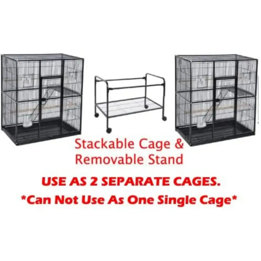 Black metal multi level breeding flight cage for living room perches