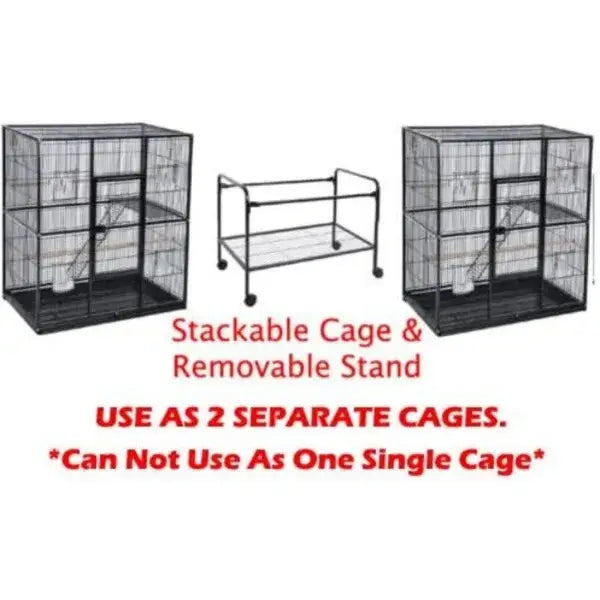 Black metal multi level breeding flight cage for living room perches