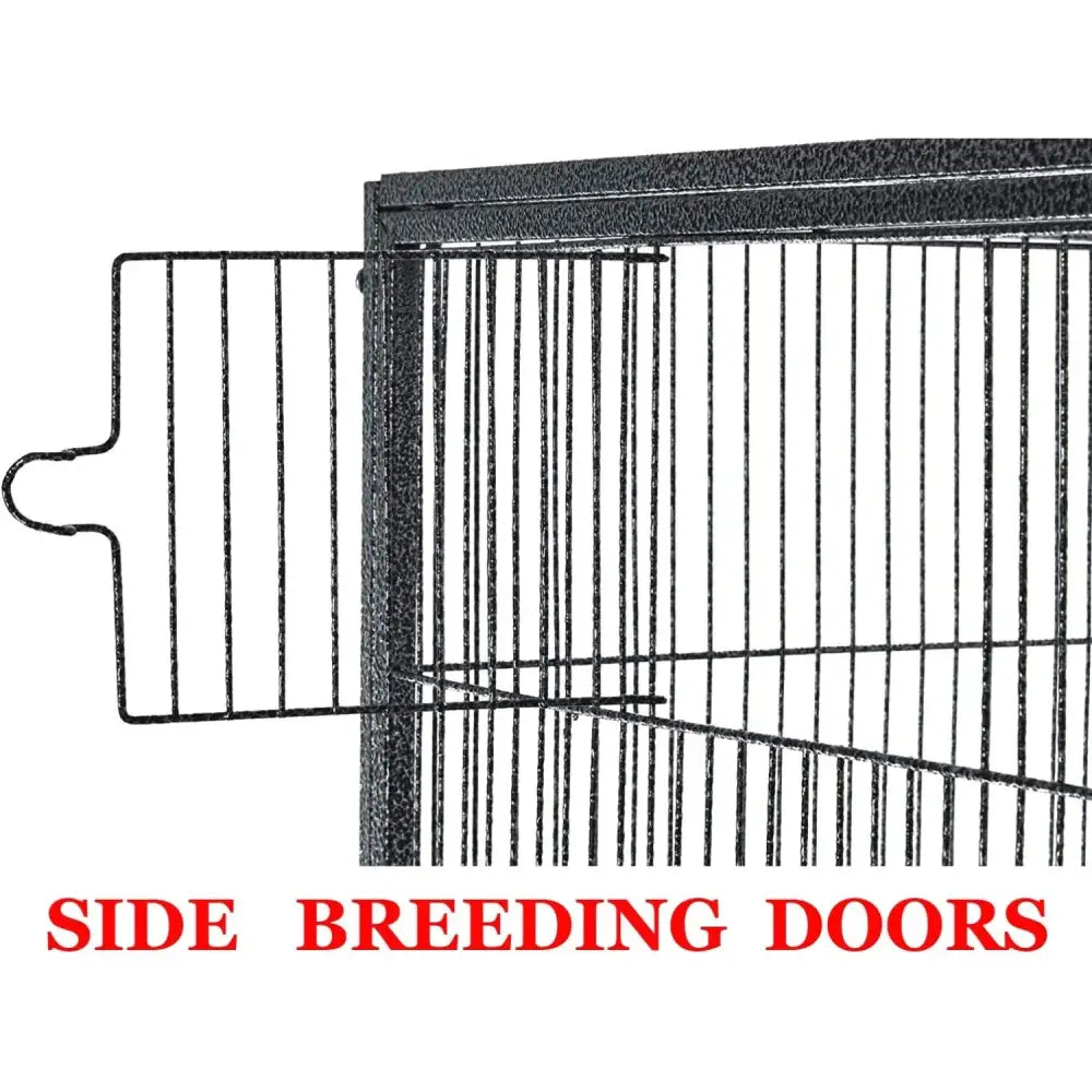Black metal multi level breeding flight cage for living room perches