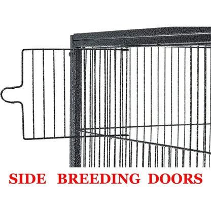 Black metal multi level breeding flight cage for living room perches