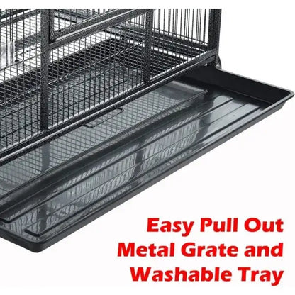 Black metal multi level breeding flight cage for living room perches