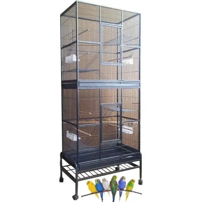 Black metal multi level breeding flight cage for living room perches