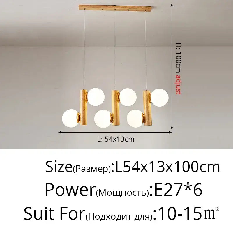 Modern gold bamboo e27 pendant lamp for dining room
