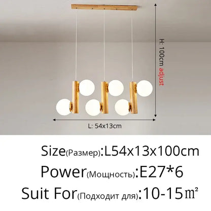Modern gold bamboo e27 pendant lamp for dining room