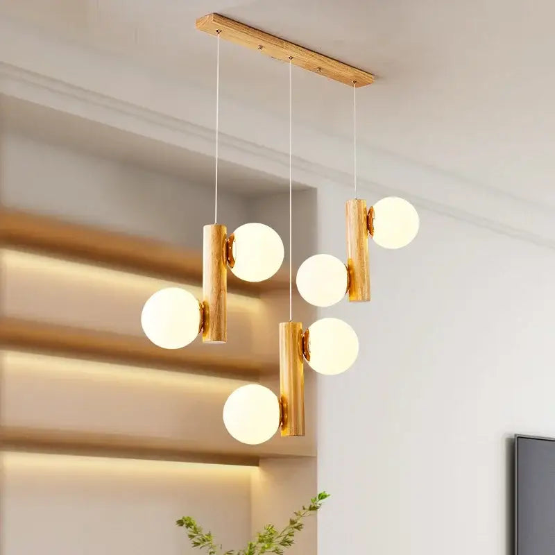 Modern gold bamboo e27 pendant lamp for dining room