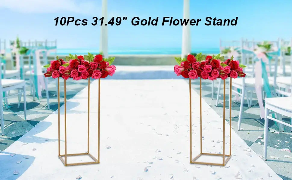 Elegant gold wedding flower stand 10 piece wedding flower set