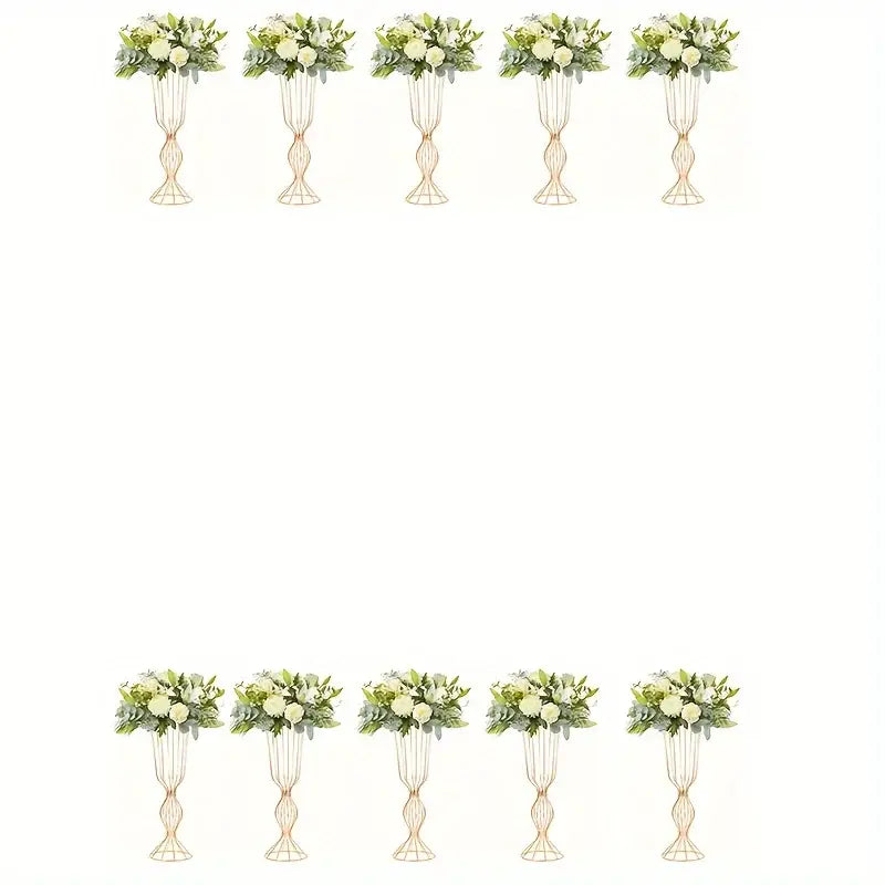 Modern gold wireframe tall vases – living room floral decor