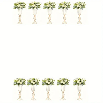 Modern gold wireframe tall vases – living room floral decor
