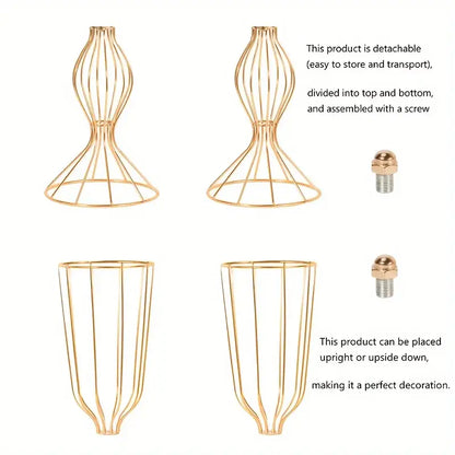 Modern gold wireframe tall vases – living room floral decor