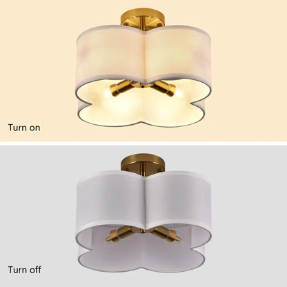 Elegant gold 4-light ceiling light fixture for bedroom
