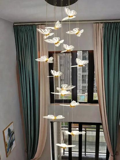 elegant butterfly chandelier white & gold bedroom light