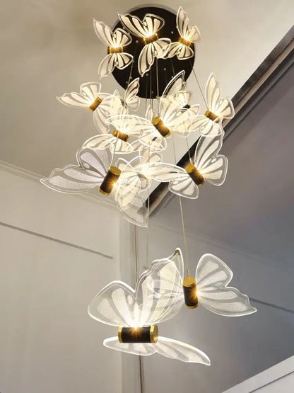 elegant butterfly chandelier white & gold bedroom light