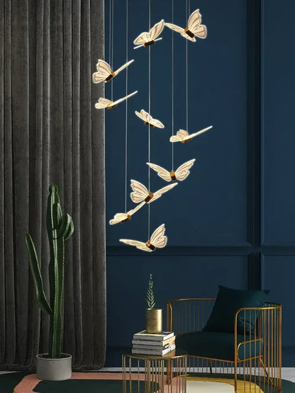elegant butterfly chandelier white & gold bedroom light