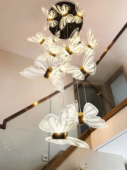 elegant butterfly chandelier white & gold bedroom light