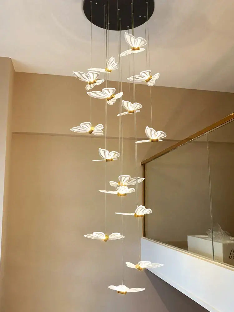 elegant butterfly chandelier white & gold bedroom light