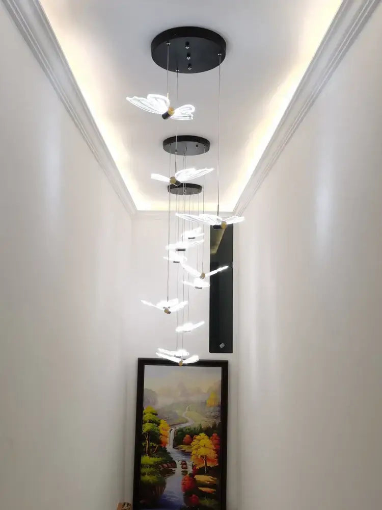 elegant butterfly chandelier white & gold bedroom light