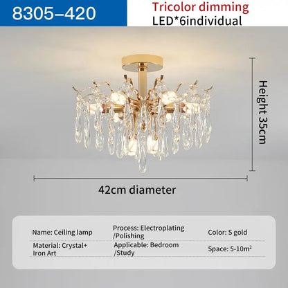 elegant crystal chandelier gold branching dining room