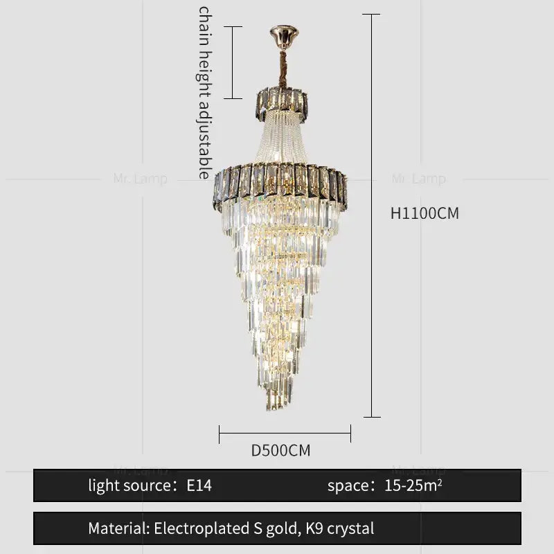 Decorbites elegant crystal chandelier living room spiral staircase