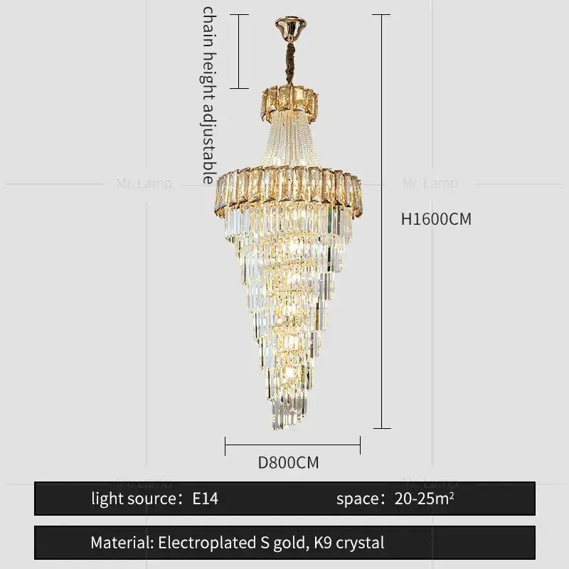 Decorbites elegant crystal chandelier living room spiral staircase