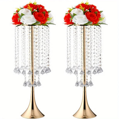 DecorBites™ Elegant Crystal Flower Stand Set for Events