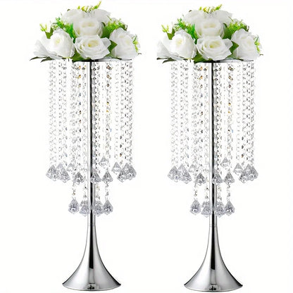 DecorBites™ Elegant Crystal Flower Stand Set for Events
