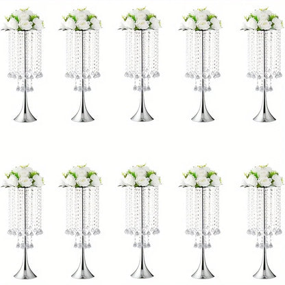 DecorBites™ Elegant Crystal Flower Stand Set for Events