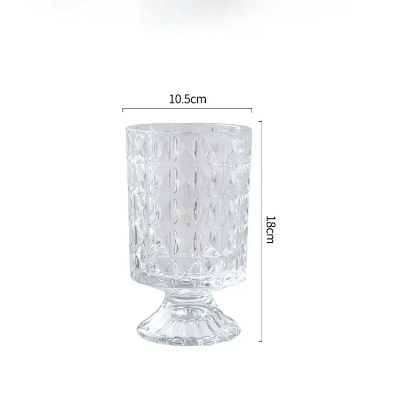 Elegant diamond cut crystal glass vase dining room pedestal decor