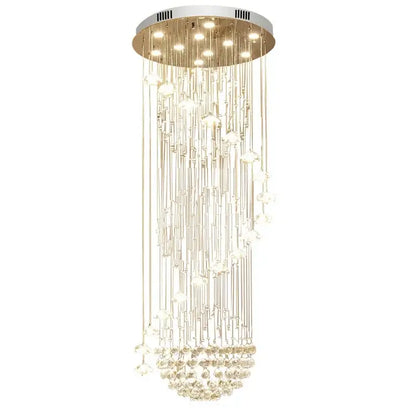 elegant crystal tiered chandelier for high ceiling living room