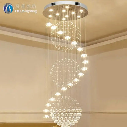 elegant crystal tiered chandelier for high ceiling living room