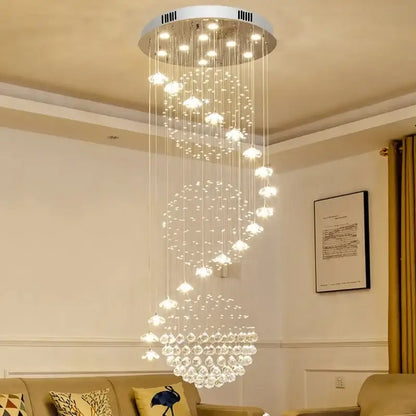 elegant crystal tiered chandelier for high ceiling living room