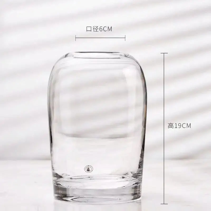 European gray gradient glass flower vase set living room decor