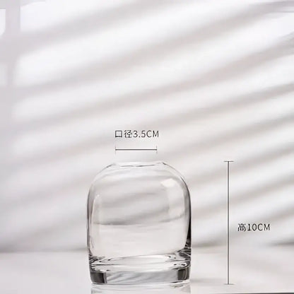 European gray gradient glass flower vase set living room decor