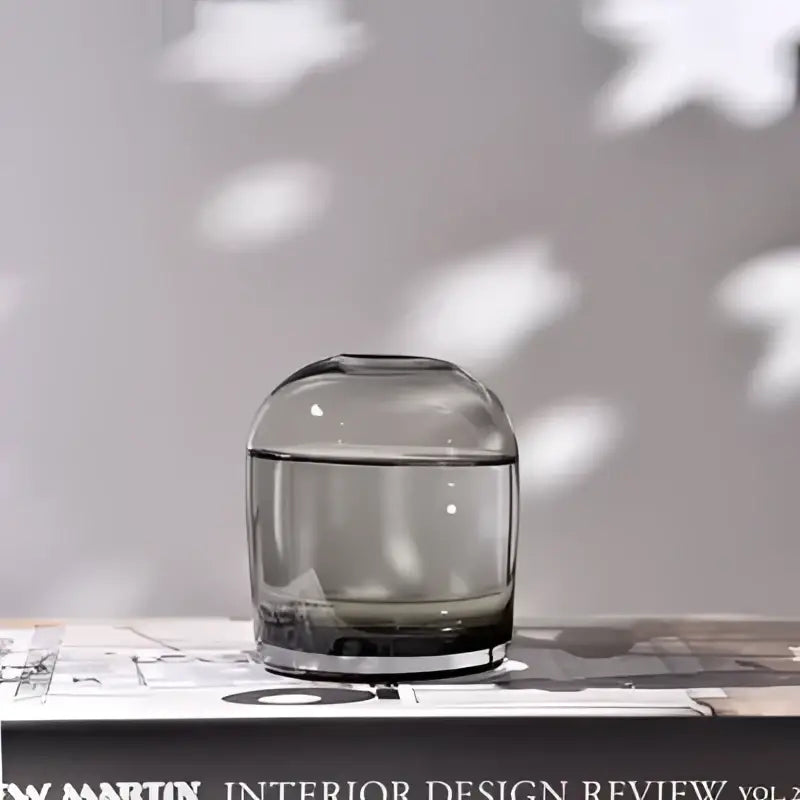 European gray gradient glass flower vase set living room decor
