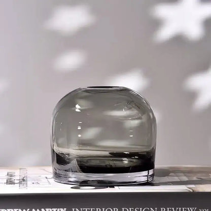 European gray gradient glass flower vase set living room decor