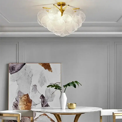 elegant glass chandelier gold textured bedroom light