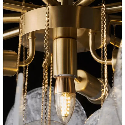 elegant glass chandelier gold textured bedroom light