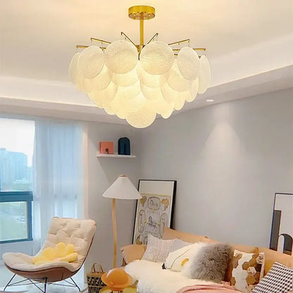 elegant glass chandelier gold textured bedroom light