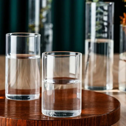 Modern clear glass cylinder vase set living room floral decor