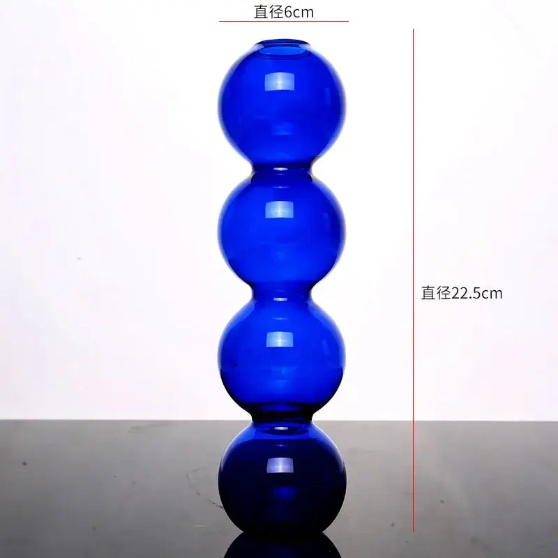 Modern colorful stacked glass vase set living room decor