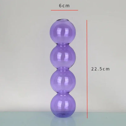 Modern colorful stacked glass vase set living room decor