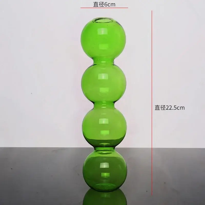 Modern colorful stacked glass vase set living room decor