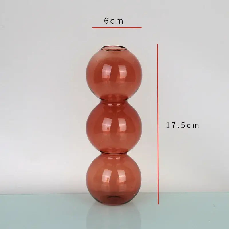 Modern colorful stacked glass vase set living room decor