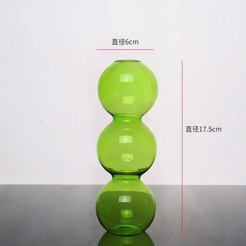 Modern colorful stacked glass vase set living room decor