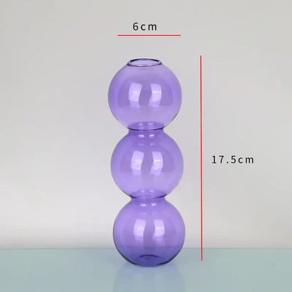 Modern colorful stacked glass vase set living room decor